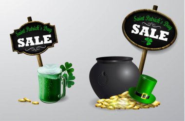 Satılık poster St. Patrick s gün için. Vektör
