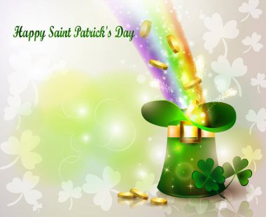 Gökkuşağı ile St Patricks günü yeşil şapka