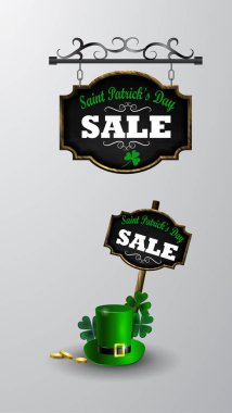Satılık poster St. Patrick s gün için. Vektör