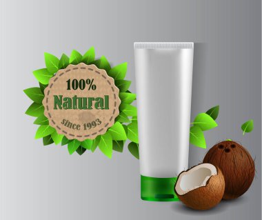 Beyaz tüp mock-up için krem