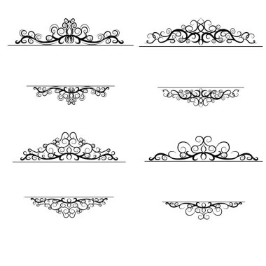 Vintage vektör girdap çerçeve kümesi