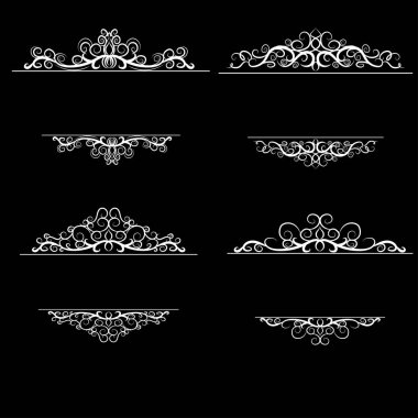 Vintage vektör girdap çerçeve kümesi