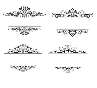 Vintage vektör girdap çerçeve kümesi