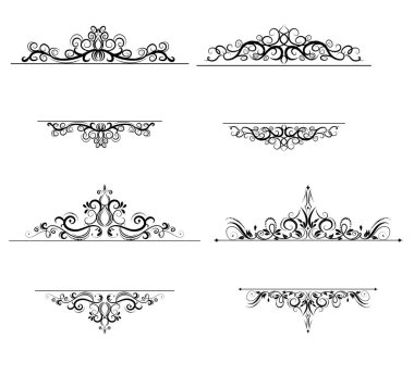 Vintage vektör girdap çerçeve kümesi