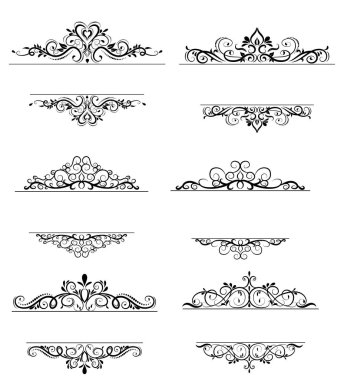 Vintage vektör girdap çerçeve kümesi