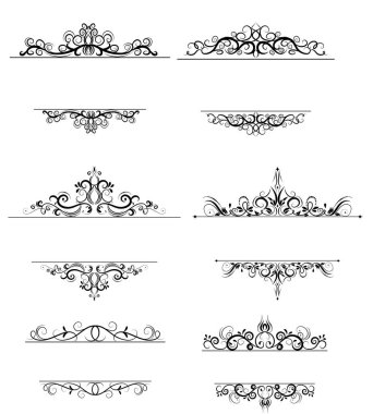 Vintage vektör girdap çerçeve kümesi