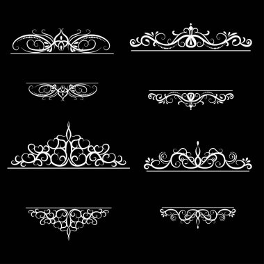 Vintage vektör girdap çerçeve kümesi