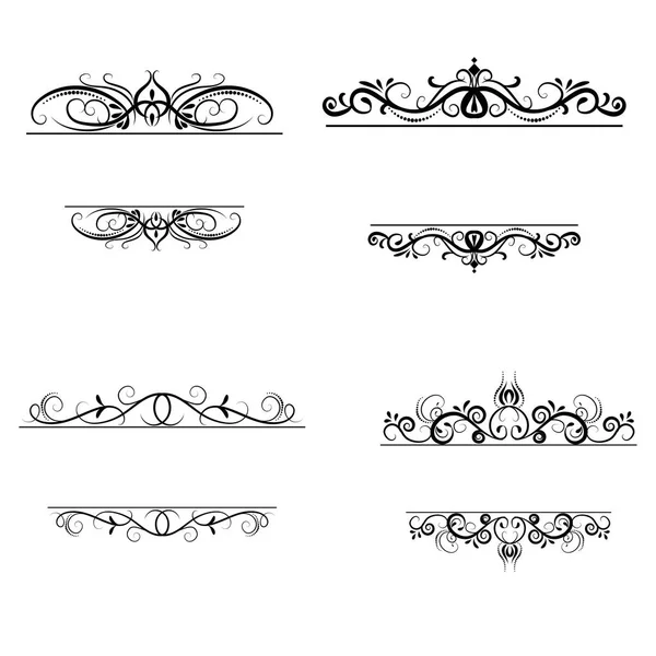 Vintage vektör girdap çerçeve kümesi