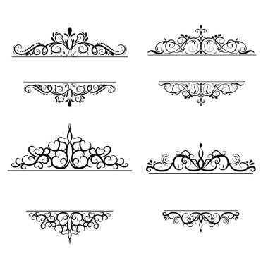 Vintage vektör girdap çerçeve kümesi