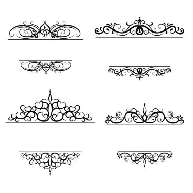 Vintage vektör girdap çerçeve kümesi