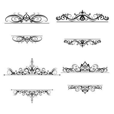 Vintage vektör girdap çerçeve kümesi