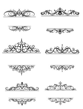 Vintage vektör girdap çerçeve kümesi