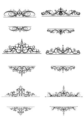 Vintage vektör girdap çerçeve kümesi