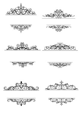 Vintage vektör girdap çerçeve kümesi