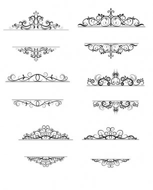 Vintage vektör girdap çerçeve kümesi