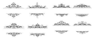 Vintage vektör girdap çerçeve kümesi