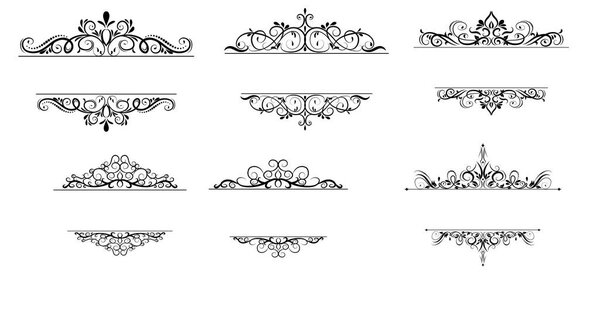 Vintage vector swirl frame set