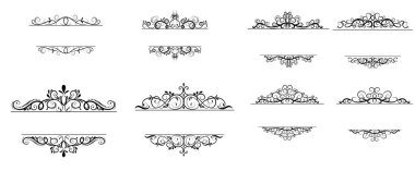 Vintage vektör girdap çerçeve kümesi