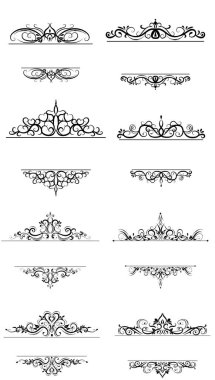 Vintage vektör girdap çerçeve kümesi