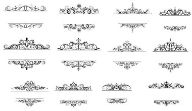 Vintage vektör girdap çerçeve kümesi