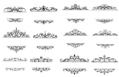 Vintage vektör girdap çerçeve kümesi