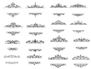 Vintage vektör girdap çerçeve kümesi