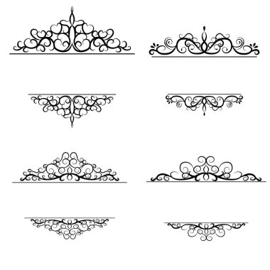 Vintage vektör girdap çerçeve kümesi