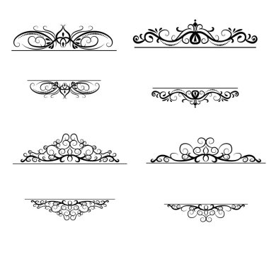 Vintage vektör girdap çerçeve kümesi