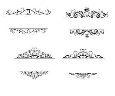 Vintage vektör girdap çerçeve kümesi