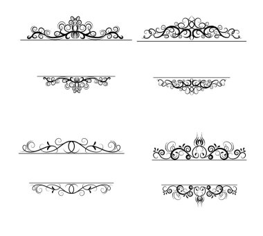 Vintage vektör girdap çerçeve kümesi