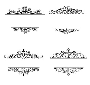 Vintage vektör girdap çerçeve kümesi