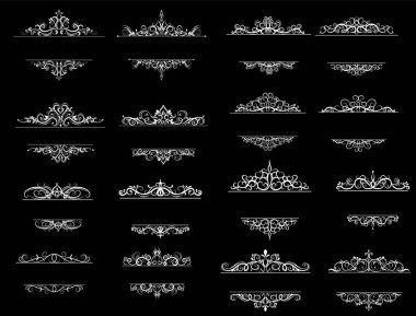 Vintage vektör girdap çerçeve kümesi