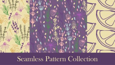 Otlar ve şifalı bitkiler Dikişsiz desen