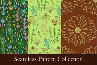 Otlar ve şifalı bitkiler Dikişsiz desen