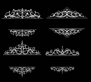 Vintage vektör girdap çerçeve kümesi