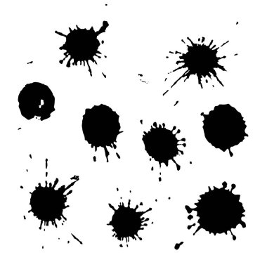 Vektör boya splatters. Boya seti sıçramalarına