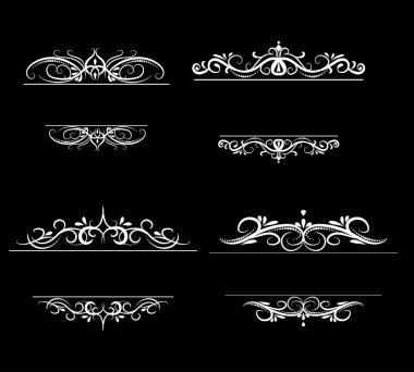 Vintage vektör girdap çerçeve kümesi