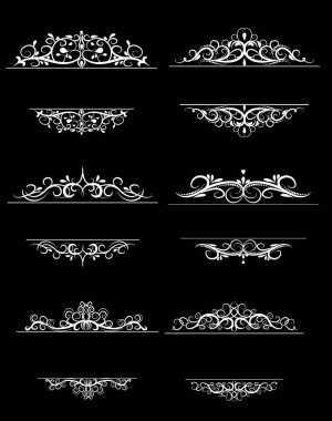 Vintage vektör girdap çerçeve kümesi