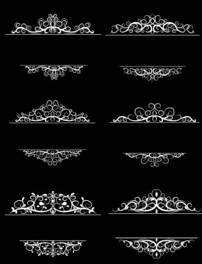 Vintage vektör girdap çerçeve kümesi