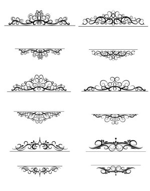 Vintage vektör girdap çerçeve kümesi