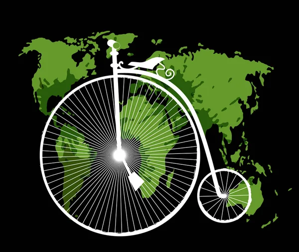 旅行概念与复古自行车 — 图库矢量图片