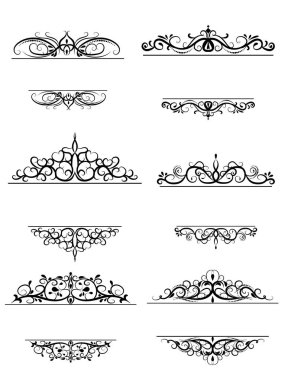 Vintage vektör girdap çerçeve kümesi