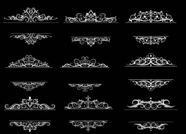 Vintage vektör girdap çerçeve kümesi