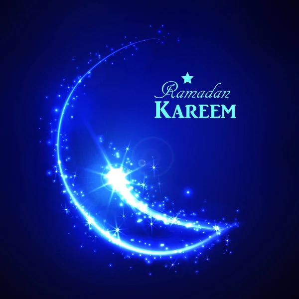 Ramazan tebrik kartı mavi zemin üzerine — Stok Vektör