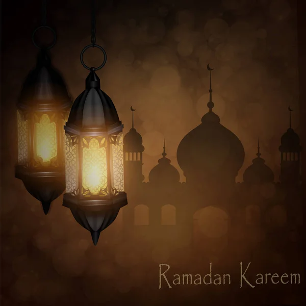 Ramazan Kareem, tebrik arka plan — Stok Vektör