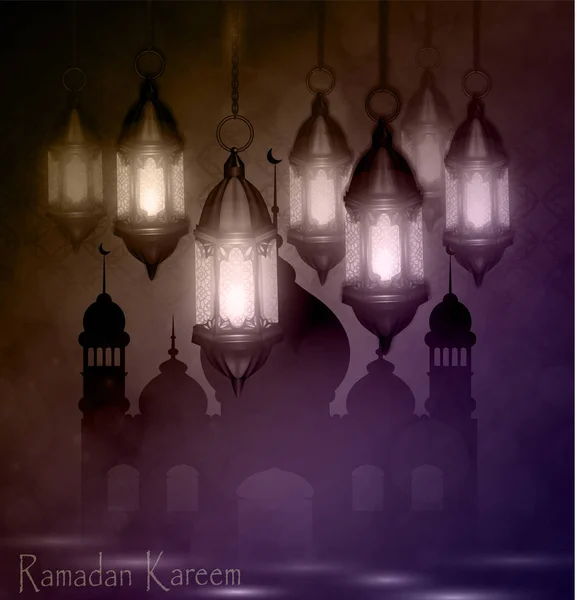 Ramadán Kareem, fondo de saludo — Vector de stock