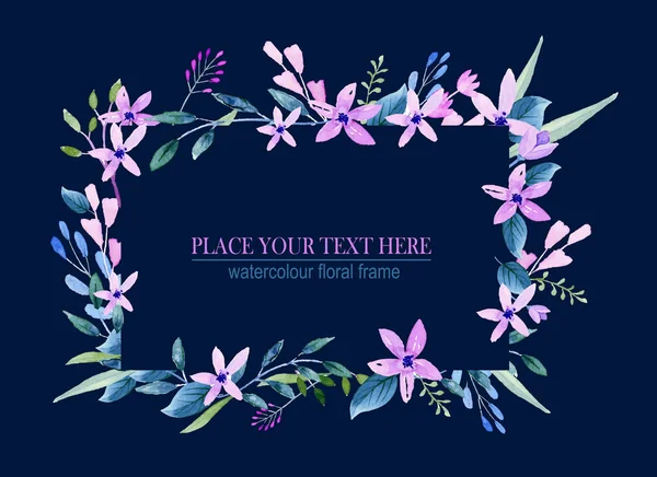 Wreath of flowers in watercolor — Stock Vector