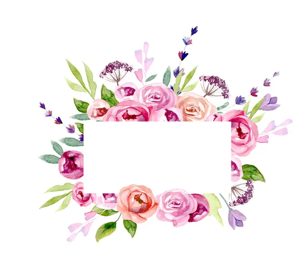 Věnec z květin akvarelem — Stockový vektor