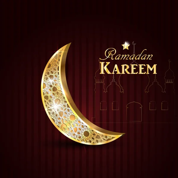 Ramadan Kareem glittrande gratulationskort — Stock vektor