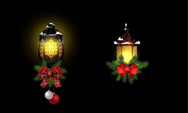 Decoração de Natal com cpllection luz de rua — Vetor de Stock